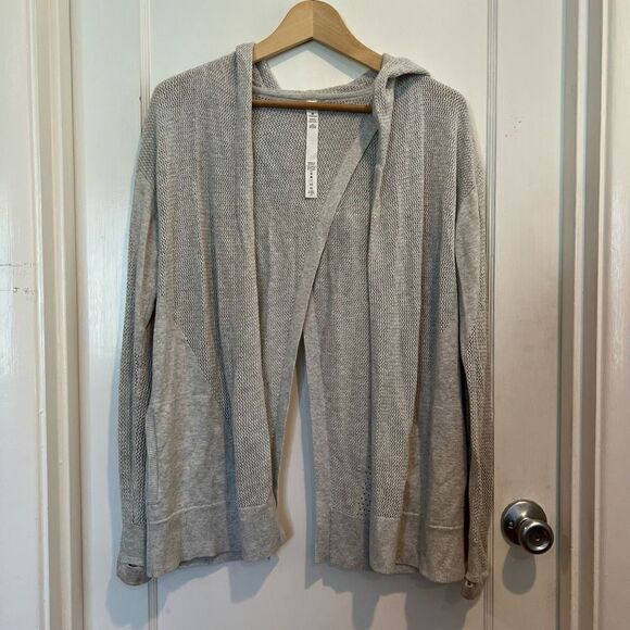 Lululemon Still Movement Wrap Split Back Hooded Open Cardigan Size 4 - Picture 5 of 8